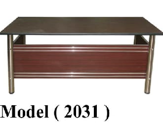 مكاتب خشبية C (مو 2031) مكتب 4 ماسورة (جوز فاتح 201) (W=120,D=75,H=75CM)