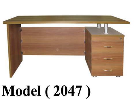 مكاتب زجاجيه C (مو 2047) مكتب 2 ماسورة 3 درج (بلوط 301) (W=140,D=75,H=75CM)