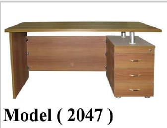 مكاتب زجاجيه C (مو 2047) مكتب 2 ماسورة 3 درج (كافية مجزع 209) (W=140,D=75,H=75CM)