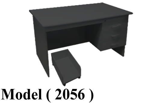 مكاتب خشبية C (مو 2056) مكتب 3 درج+حاملBPU كالون مركزى (اسود 900) (W=130,D=75,H=75CM)