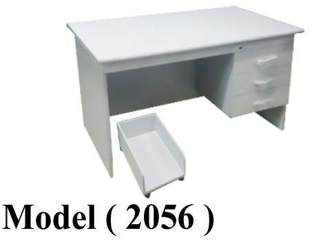 مكاتب خشبية C (مو 2056) مكتب 3 درج+حاملBPU كالون مركزى (فضى 103) (W=130,D=75,H=75CM)