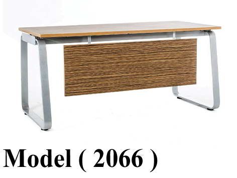 مكاتب خشبية D ـNO (مو 2066) # مكتب شاسيه معدنى مغلق بستارة (بنى 313) (W=160,D=80,H=75CM)