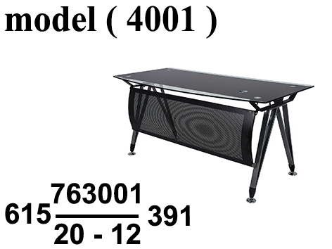 مكاتب زجاجية D (مو 4001) @ مكتب ريو كيرف زجاج سيكوريت 10مم ابيض (W=120,D=75,H=75CM)