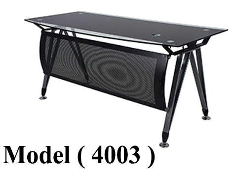 مكاتب زجاجية C (مو 4003) $ مكتب ريو كيرف زجاج سيكوريت 10مم اسود (W=160,D=75,H=75CM)