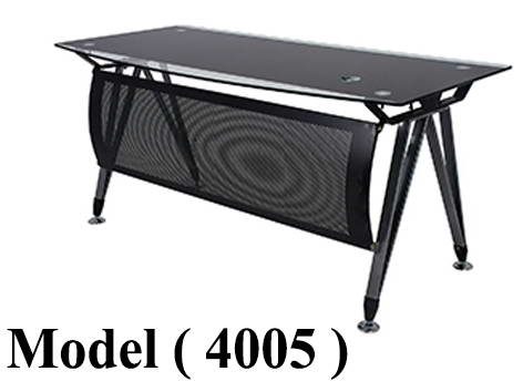 مكاتب زجاجيه C (مو 4005) مكتب دوران جانبى زجاج سيكوريت 10 مم اسود (W=160,D=75,H=75CM)