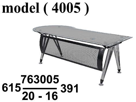 مكاتب زجاجيه C (مو 4005) مكتب دوران جانبى زجاج سيكوريت 10 مم ابيض (W=160,D=75,H=75CM)