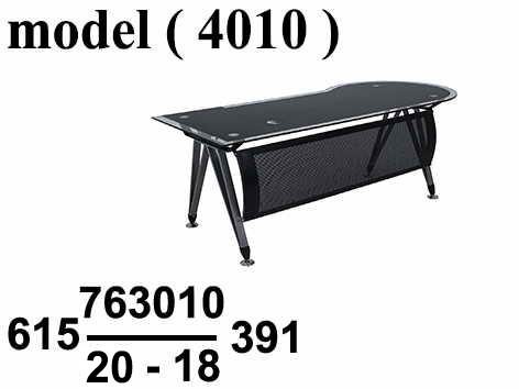 مكاتب زجاجية C (مو 4010) مكتب دوران جانبى زجاج سيكوريت 10مم ابيض (W=180,D=75,H=75CM)