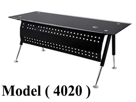 مكاتب زجاجية D (مو 4020) # مكتب سوليتير كيرف زجاج سيكوريت 10مم اسود (W=120,D=75,H=75CM)