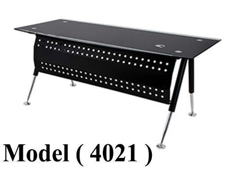 مكاتب زجاجية D (مو 4021) # مكتب سوليتير كيرف زجاج سيكوريت 10مم اسود (W=140,D=75,H=75CM)