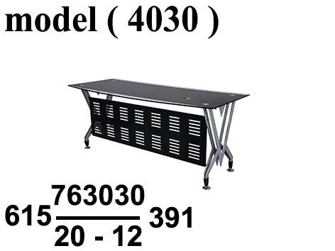 مكاتب زجاجية C (مو 4030) مكتب سبايدر كيرف زجاج سيكوريت 10مم ابيض (W=120,D=75,H=75CM)
