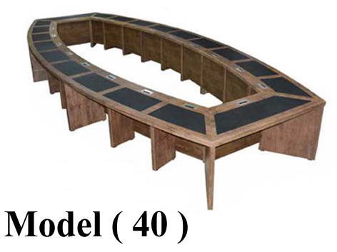 ** ترابيزات اجتماعات خشبية C (مو 40)# ترابيزة اجتماعات شرائح مفرغ PVC بلسندر (W=700,D=300,H=80CM)