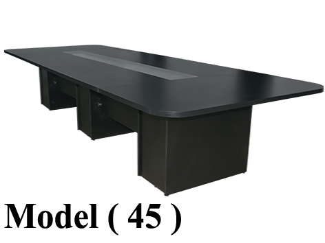 ترابيزات اجتماعات خشبية C (مو 45) ترابيزة اجتماعات خشبية ( اسود 593 ) (W=400CM,D=148.5CM,H=74.5CM)