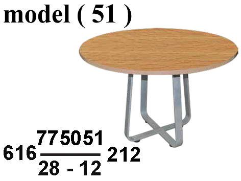 ترابيزات اجتماعات خشبية C (مو 51) ترابيزة اجتماعات دائرية ازرق (H=75,Dia=120CM)