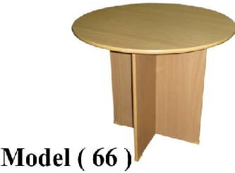 ترابيزات اجتماعات خشبية C (مو 66) ترابيزة اجتماعات دائرية دوبل جوز فاتح (201) (H=75,Dia=120CM)