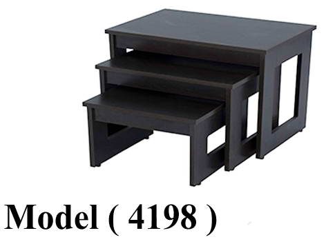 ترابيزات خشبية (NO) F (مو 4198) % مجموعة 3 ترابيزات متداخلين جوز (3t-3)ـ(W=50,D=50,H=55CM)