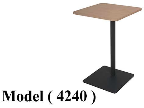 ترابيزات ضيافة D (مو 4240) # ترابيزة معدنية جانبية شاسية معدن اسود قرصة خشب زان (W=48.5,D=48.5,H=73CM)