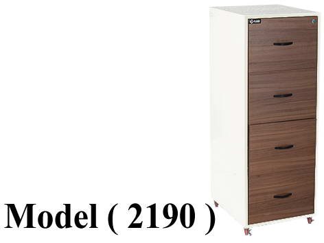 ** شانونات خشب * معدن D (مو 2190) # شانون 4 درج جسم معدنى ابيض وجة خشب بنى (W=48,D=57,H=130CM)