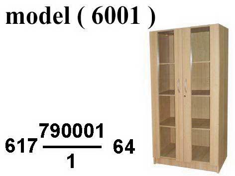 مكتبات خشبية C (مو 6001) مكتبة فايلات رأسية 2 ضلفة زجاج (اسود 900)(W=80,D=40,H=170CM)