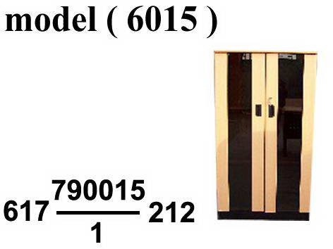 ** مكتبات خشبية D (مو 6015 ) # مكتبة فايلات راسية 2 ضلفة زجاج اسود (W=80,D=40,H=170CM)