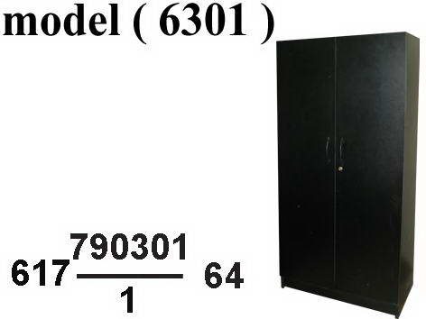 مكتبات خشبية C (مو 6301)  مكتبة رأسية 2 ضلفة خشب (اسود 900) (W=80,D=40,H=170CM)