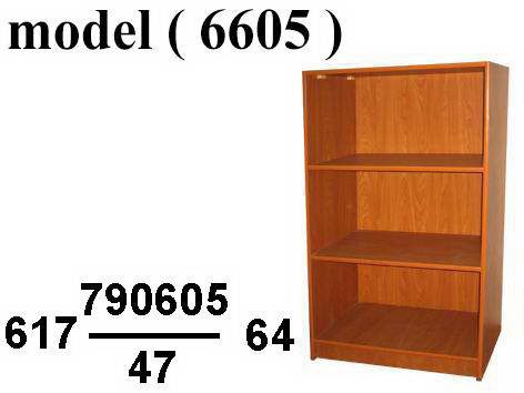 مكتبات خشبية C (مو 6605 ) مكتبة رأسية 3 رف شيري (400) (W=80,D=40,H=130CM)