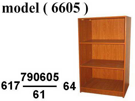 مكتبات خشبية C (مو 6605) مكتبة رأسية 3 رف جوز فاتح ( 201 ) (W=80,D=40,H=130CM)