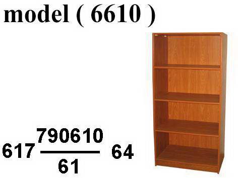 مكتبات خشبية C (مو 6610) مكتبة رأسية 4 رف (جوز فاتح 201)(W=80,D=40,H=165CM)