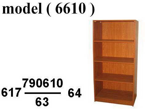 مكتبات خشبية C (مو 6610) مكتبة رأسية 4 رف ( رمادى مجزع 909 ) (W=80,D=40,H=165CM)