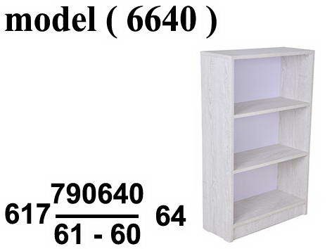 مكتبات خشبية C مو(6640)مكتبة كتب 3رف جوز فاتح (W=60,D=25,H=100CM)