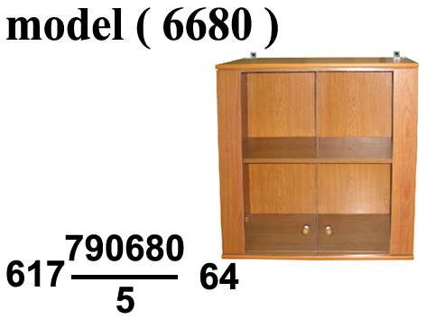 مكتبات خشبية D (مو 6680) # مكتبة فايلات راسية علوى 2 ضلفة زجاج نبيتى (W=80,D=40,H=80CM)