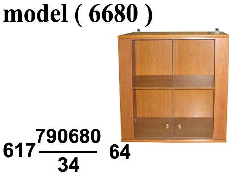 مكتبات خشبية C (مو 6680) مكتبة فايلات راسية علوى 2 ضلفة زجاج (بلوط 301)(W=80,D=40,H=80CM)