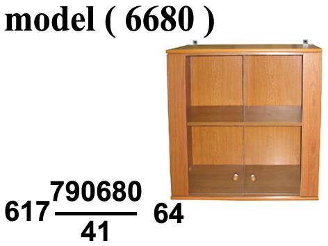 مكتبات خشبية C (مو 6680) مكتبة فايلات راسية علوى 2 ضلفة زجاج (زان )(W=80,D=40,H=80CM)