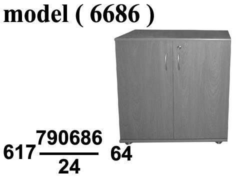 مكتبات خشبية C (مو 6686) مكتبة فايلات راسية سفلى 2 ضلفة خشب (فضى 103) (W=80,D=40H=80CM)