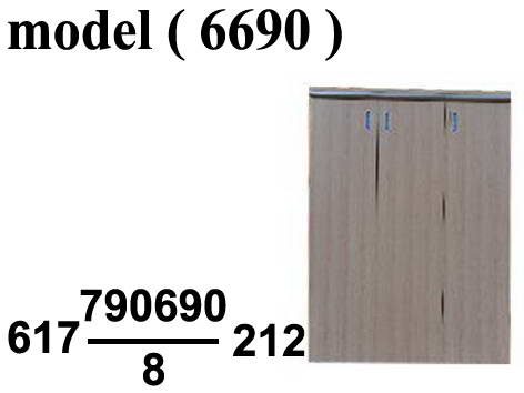 **مكتبات خشبية C (مو 6690 ) مكتبة راسية 3 ضلفة (بوست فورمنج)(رمادى 105)(W=120,D=40,H=130CM)