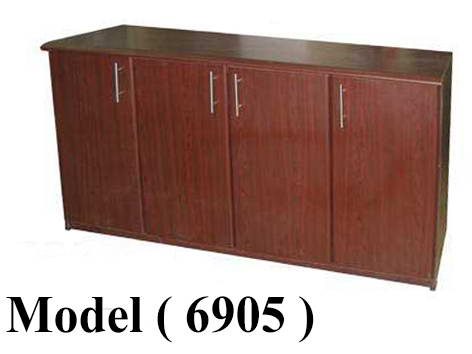 مكتبات خشبية C (مو 6905) مكتبة أفقية 4 ضلفة خشب اسود (900)  (W=160,D=40,H=80CM)