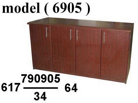 مكتبات خشبية C (مو 6905) مكتبة أفقية 4 ضلفة خشب بلوط (301)  (W=160,D=40,H=80CM)