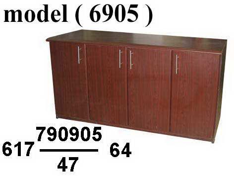مكتبات خشبية C (مو 6905) مكتبة أفقية 4 ضلفة خشب شيرى (400)  (W=160,D=40,H=80CM)