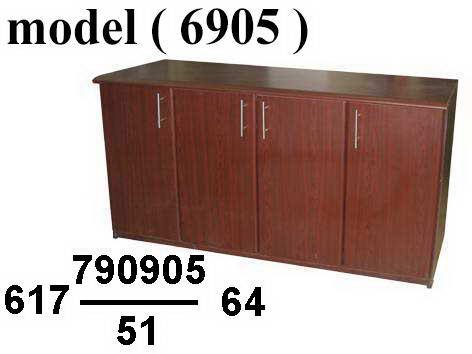 مكتبات خشبية C (مو 6905) مكتبة أفقية 4 ضلفة زان فاتح (503)  (W=160,D=40,H=80CM)