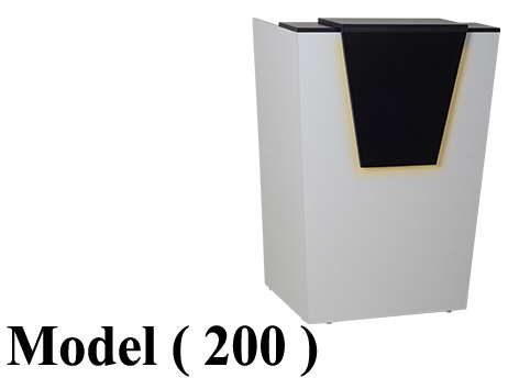 كاونترات استقبال C ( مو 200 ) كاونتر خشبي بالاضاءة شامل درج ( ابيض * اسود ) (W=80,D=52,H=110CM)