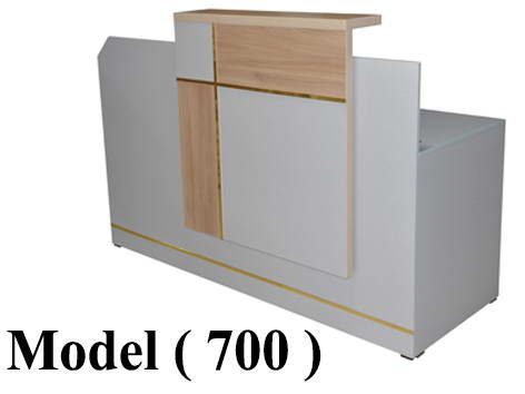 ** كاونترات استقبال (NO) D (مو 700)#كاونتر مربعات شامل وحدة أدراج 3 درج فضى * بنى (W=180,D=60,H=120CM) (كودBO-501)