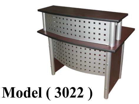 كاونترات استقبال C (مو 3022) كاونتر 8 ماسورة دوران (اسود 900) (W=140,D=75,H=110CM)