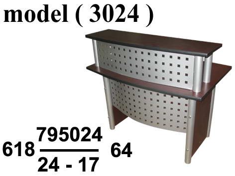 كاونترات استقبال C (مو 3024) كاونتر 8 ماسورة دوران (فضى 900) (W=170,D=75,H=110CM)
