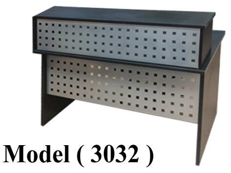 كاونترات استقبال C (مو 3032) كاونتر واجهة ميتال 2 درج (اسود900) (W=120,D=75,H=110CM)
