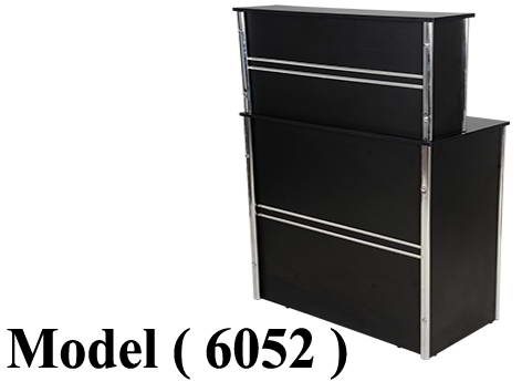 XX كاونترات استقبال (NO) D (مو 6052) £ <>كاونتر حلية نيكل 2 درج اسود (W=80,D=40,H=120CM)