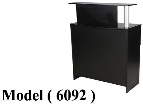 XX كاونترات استقبال (NO ) E (مو 6092) £ <>كاونتر 2 ماسوره 2 درج اسود (W=80,D=40,H=120CM)