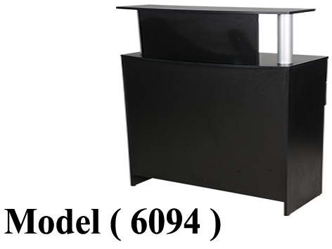 XX كاونترات استقبال (NO ) E (مو 6094) £ <>كاونتر 2 ماسوره 2 درج اسود (W=120,D=40,H=120CM)