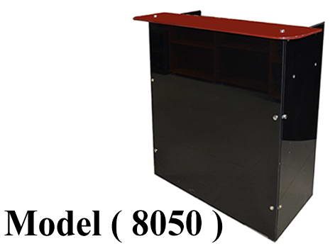 ** كاونترات زجاجية مكونة B (مو 8050) كاونتر 2 درج زجاج سيكوريت 12مم 82 سم احمر