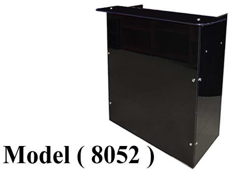 ** كاونترات زجاجية مكونة C (مو 8052) كاونتر 2 درج زجاج سيكوريت 12مم 122سم اسود
