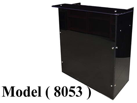 ** كاونترات زجاجية مكونة C (مو 8053) كاونتر 2 درج زجاج سيكوريت 12مم 152سم اسود