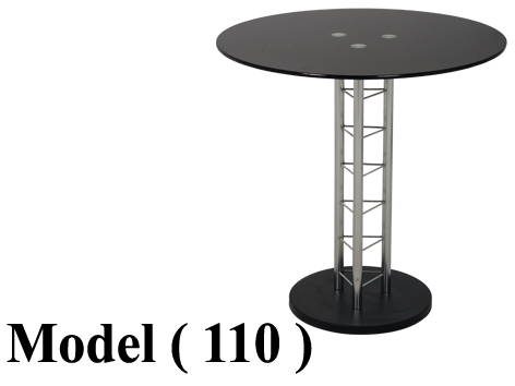 ترابيزات زجاج (NO) D (مو 110) ترابيزة زجاج دائرية اسود برونز (H=75,DIA=70CM)